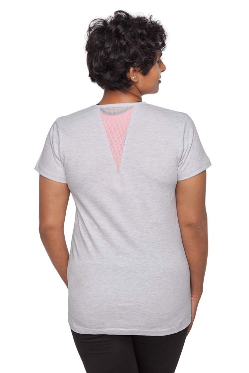 Uhane Women’s Yoga and Gym Cotton Work-Out Round Neck Straight Cut Plain T-Shirt (Beige) Short Sleeves Top for Sports and Fitness