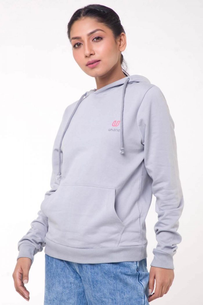 Women’s Athleisure and Work-Out Purple Melange Loose-Fit Hoodie